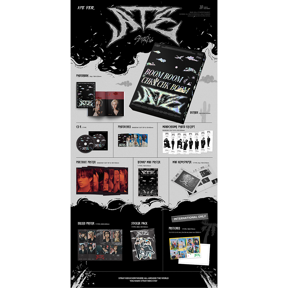 メンバー全員サイン入り★ スキズ ATE 通常盤 Boom盤　ヒョンジン メンバー全員サイン入り☆ スキズ ATE 通常盤 Boom盤 ヒョンジン Mini